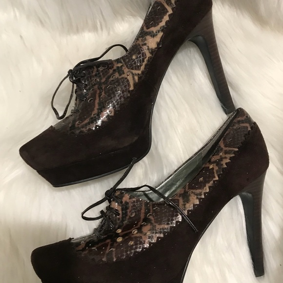 Carlos Brown Suede Lace Up Dress Shoe Size 9.5 - Picture 3 of 6